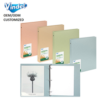 Carpeta de Archivo de Plástico al por Mayor, Tamaño A5, con 3 Anillas, de Paja de Trigo, Cuero PU, Cartón, Clips Metálicos, Carpeta de PP PVC para la Escuela