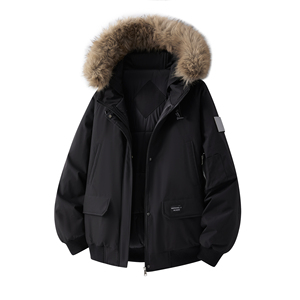 Manteau en cuir imperméable de luxe pour femmes, grand col en fourrure de mouton de Mongolie, veste d'hiver chaude et épaisse rembourrée de coton pour hommes - Product Image 4