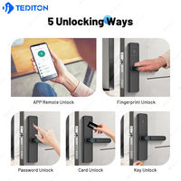 Serrure de porte intelligente numérique WiFi TTLOCK Tuya à prix d'usine, déverrouillage par code, carte RFID, carte IC, application smartphone, empreinte digitale biométrique