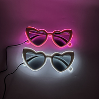 Lunettes LED Lumineuses en Forme de Cœur pour Femme, Décorations de Soirée Enterrement de Vie de Jeune Fille, Accessoires Photo de Mariage, Fournitures de Soirée, Lumières