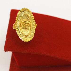 แหวนทองคำเปลวแบบเปิดปรับขนาดได้ ลายดอกไม้ สไตล์ยุโรป สำหรับผู้หญิง สีทองติดทนนาน ชุบทองคำขาว แหวนทอง Ese Sand Gold - Product Image 4