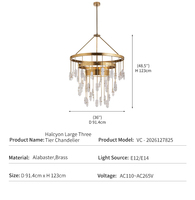 Lustre moderne en albâtre, luxe pour hôtel et villa, double niveau, anneau en laiton, pierres suspendues, LED, design en forme de flèche, à plusieurs niveaux