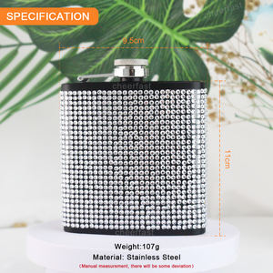 Flacon de hanche à <span class=keywords><strong>alcool</strong></span> en acier inoxydable le plus populaire Flacon de hanche étincelant personnalisé noir sans fuite Flacons de hanche mignons - Product Image 3