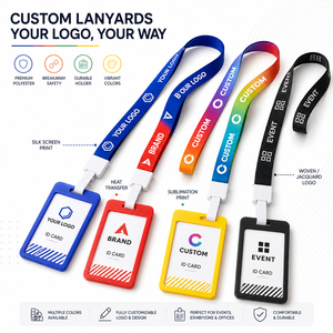 Laccetto Multicolore con Porta Badge, Cordino Personalizzabile con Logo per Regali Aziendali Promozionali - Product Image 3