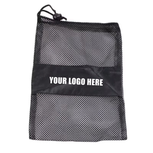 Sac de rangement réutilisable en filet de polyester pour courses, plage et golf, avec cordon de serrage, personnalisable avec logo - Product Image 6