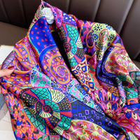 Nouvelle Écharpe de Protection Solaire d'Été en Gros Personnalisée Douce et Lisse Imprimée 180*90cm Longue Écharpe de Luxe pour Femme avec Foulard en Soie Décoratif