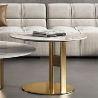 Table basse moderne de luxe contemporaine en acier inoxydable doré et noir pour hôtel et salon par Meishell