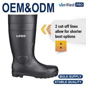 Сверхпрочная защитная обувь из ПВХ со стальным носком, Водонепроницаемая дышащая сетчатая подкладка, рабочие ботинки унисекс для фабричного Промышленного цеха - Product Image 1