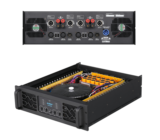 PS41500 Class H 4-Channel 4x1500W 8/4 Metal 3U Rack-Mount Heavy-Duty Professional Power Amplifier for Pro Audio