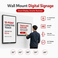 Display Digitale da Parete con Touch Capacitivo a 10 Punti, Risposta Rapida 0.2ms, 4K UHD, 43 Pollici