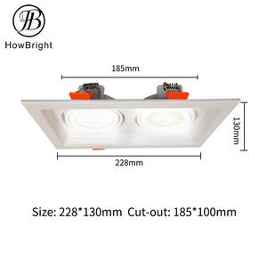 Intérieur Offre Spéciale lampe de calandre encastrée <span class=keywords><strong>GU10</strong></span> à 2 têtes, boîtier de <span class=keywords><strong>spot</strong></span> réglable pour la maison et le bureau, cadre de lumière encastré - Product Image 2