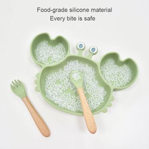 Plato Dividido con Forma de Cangrejo y Logotipo Personalizado para la Alimentación del Bebé, Libre de BPA, Apto para Alimentos, Diseño de Dibujos Animados, Vajilla Infantil - Product Image 4