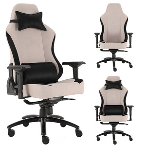 Silla Gamer Argentina de <span class=keywords><strong>Tela</strong></span> Blanca Cremosa Barata de Perú, la Mejor Silla para Gamers en Oferta - Product Image 1