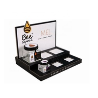 Présentoir alimentaire portable pliable en carton sur mesure, unité de présentation de comptoir écologique en carton ondulé pour le miel