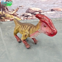 Modèle de dinosaure animatronique Parasaurolophus télécommandé Gecai, dinosaure réaliste qui marche et émet des sons pour les parcs d'attractions