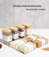 Couvercle en bambou hermétique de qualité alimentaire, personnalisé en usine, design carré durable pour le stockage de pots de 4 oz et d'épices