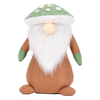 Gnome de forêt en peluche avec chapeau champignon, figurine Tomte assise en feutre marron pour décoration de table de jardin féerique, en gros