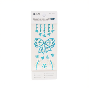 Ilan Shiny Rhinestone Stickers 39008-1 Blue Bow <b>Star</b> <b>Design</b> - Product Image 1