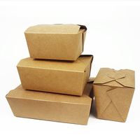700 800 1000 1200 1500 1800 2000ml Kraft Déjeuner Repas Boîtes Alimentaires Micro-ondes Sans Graisse Papier À Emporter Boîte À Lunch Conteneurs