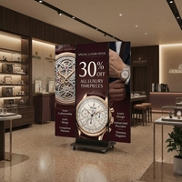 Pantalla LED Digital HD Plegable Ultraligera P1.53, Póster LED de Tres Pliegues y Doble Cara, 3840Hz, para Exhibiciones en Ferias Comerciales