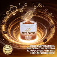 Poudre de café Keto MCT OEM ODM pour soutenir l'énergie et la concentration, personnalisable