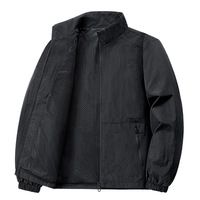 Blouson Bomber Homme Respirant en Toile et Nylon avec Fermeture Éclair, Coupe Décontractée, Grande Taille, Couleur Unie, Épais, Idéal Printemps/Automne – Meilleure Vente
