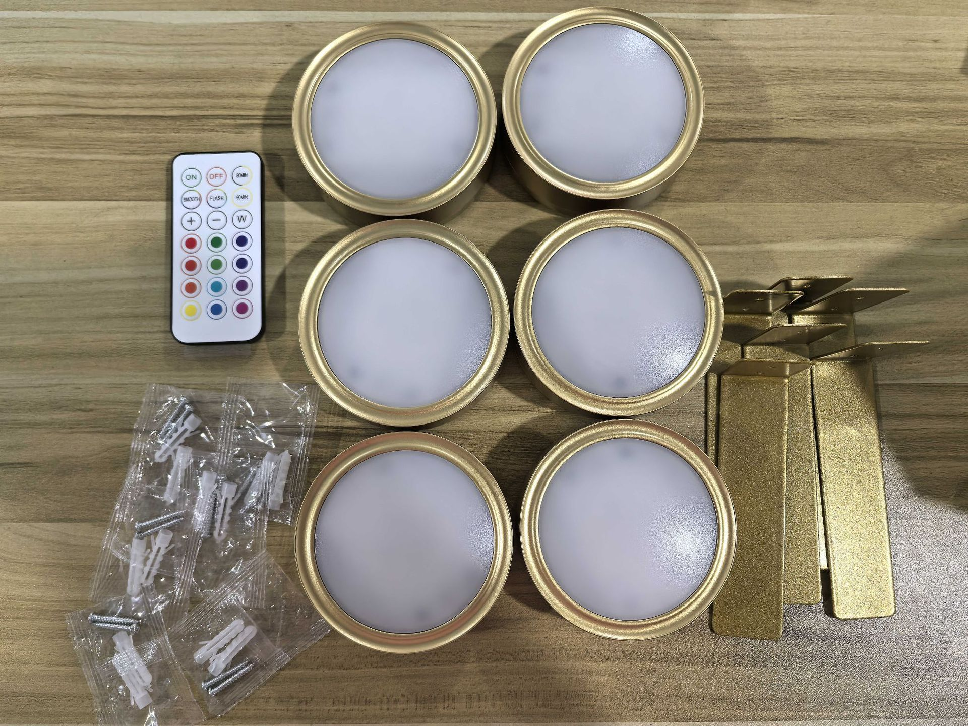 [Gold-shell 3-color] 6 Light + 1 Remote Control