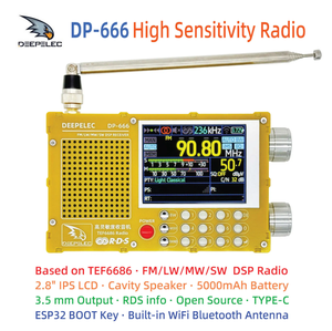 Deepelec độ nhạy cao Màn hình màu đài phát thanh toàn băng tần FM độ nhạy cao AM FM sóng ngắn hỗ trợ nhiều ngôn ngữ DP-666 - Product Image 2