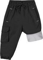 Pantalon de ski imperméable 100% polyester, lavable en machine, doublé en polaire