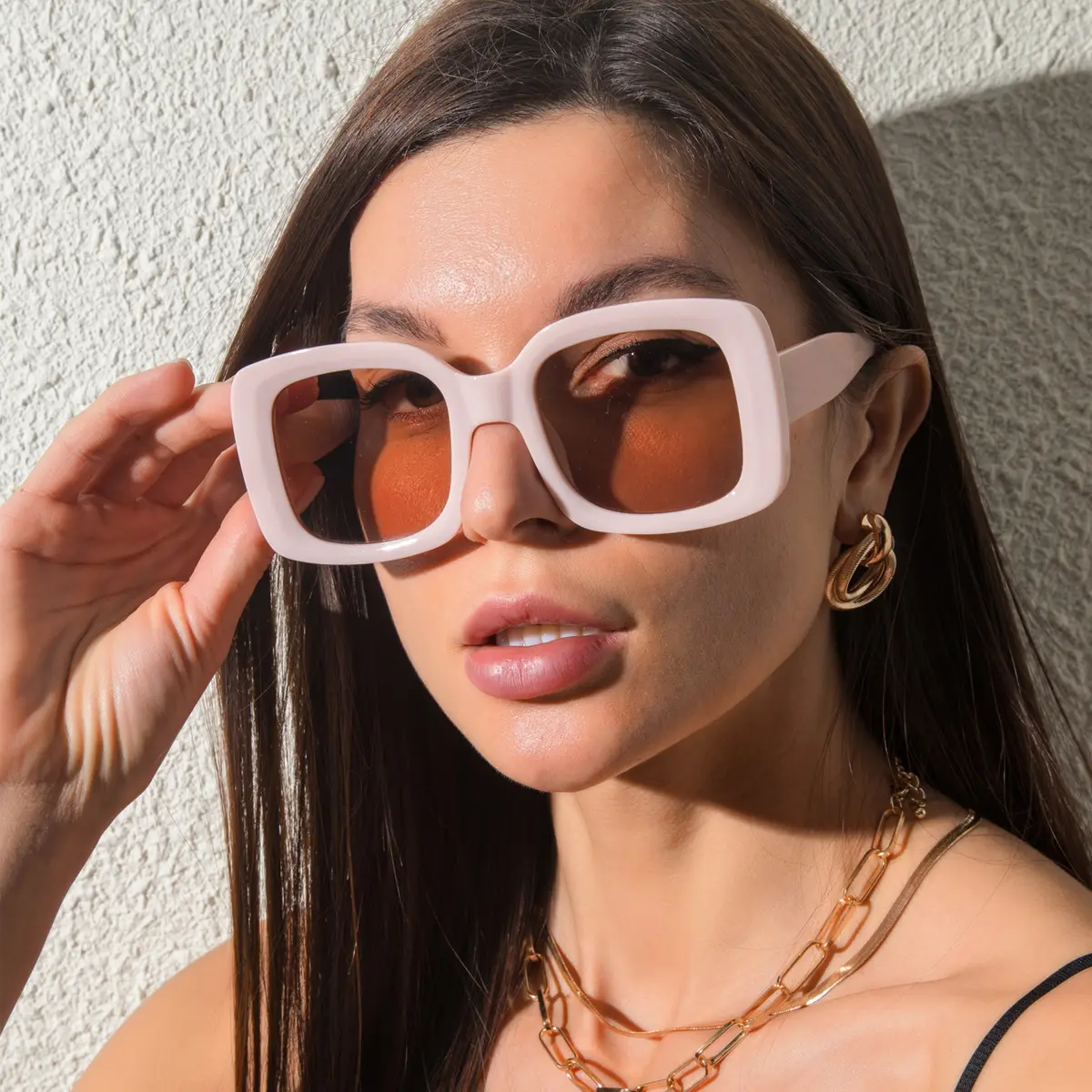 UNOC-gafas de sol de gran tamaño para mujer, anteojos de sol femeninos de color verde, de diseño a la moda, de forma cuadrada y grande