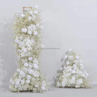 Arche de fleurs en forme de tour de gâteau en soie artificielle en gros, décoration de mariage, arrangement de roses écologique pour l'intérieur/l'extérieur