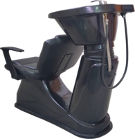 Salon de beauté, shampoing noir mat, avec chaise lavabo