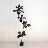 Kleine Exquisite Schwarze Diamant-PE/PVC/Seide Dekorative Blumen, Künstliches Grün, Minzfrische, Realistische Bonsai für Innenräume und Abschlussfeiern