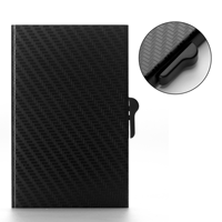 Dompet Kartu Kredit Bisnis Minimalis Portabel dari Paduan Aluminium dengan Tombol Samping Anti-RFID untuk Pria