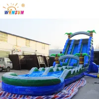 Water Slide 43 Ft Purple Monster Water Slide For Sale Palm Tree Giant Inflatable Water Slide