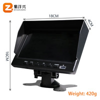 Moniteur LCD TFT HD ZYX 7 pouces avec options IPS AHD720/1080P 800*480/1024*600, aide au recul de voiture, moniteur de recul 4 canaux Quad 9 Bus
