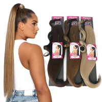 Extensions de cheveux synthétiques Julianna Wholesale Kanekalon Futura Fiber, postiches à enrouler avec pince à griffes et cordon de serrage, queues de cheval