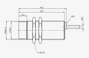 Capteur de Proximité Inductif Non Encastré PNP NO MT-BALLUFF BES M30MM-PSC30F-BV02, Transducteur de Type Inductance Cylindrique BES00AY - Product Image 3