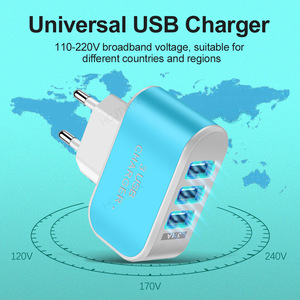 Cargador USB Rápido de 3 Puertos, Puerto de Carga con Luz LED, Adaptador de Carga de Alta Velocidad Serie Color Caramelo para Teléfonos Móviles - Product Image 6