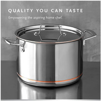 Ensemble de casseroles et marmites de luxe de haute qualité en acier inoxydable 5 (7) pièces 5 plis, prêtes pour l'induction, polies miroir, sans revêtement