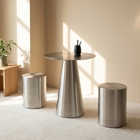 Table basse minimaliste moderne en acier inoxydable, design de luxe léger, écologique, pour salons et salons de thé