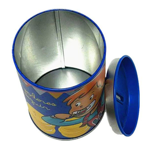 Salvadanaio regalo per bambini cilindrico in metallo con latta di latta di fabbrica - Product Image 4
