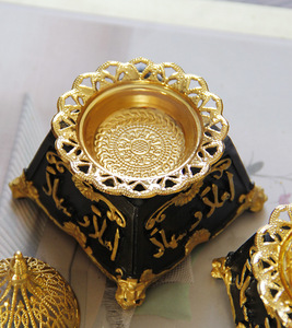 Wholesale New Arrivals Room air Freshener Golden <strong>Arabic</strong> Metal Incense Holder - Product Image 5
