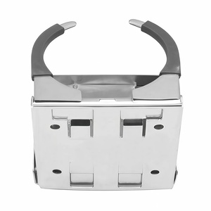 Nuovo Portabicchieri Pieghevole in Acciaio Inox 316 di Grado Marino, Lucidato a Specchio, per Accessori Interni di Cabine Nautiche - Product Image 5