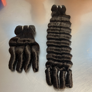 Vente en gros Faisceau de cheveux humains Extension de boucles françaises Cuticule alignée Vierge Paquets de cheveux humains bouclés avec fermeture France - Product Image 1
