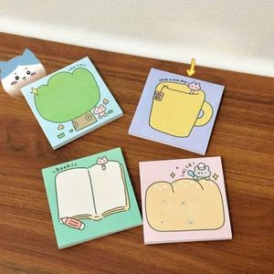Cute Green Hand-Drawn Healing Notes Self-Adhesive <b>Memo</b> <b>Pad</b> for School & Office Learning Back-to-School Essentials Made Paper - Product Image 3