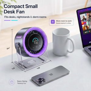 Ventilador USB de Escritorio en Oferta, Recargable de 5000mAh, con Control Táctil, Ultra Silencioso, Ajustable, para Oficina, Hogar, Exteriores, Plástico, para Auto - Product Image 6