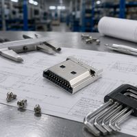 Le connecteur MUP 19 broches Micro Mini HDMI compatible est le connecteur mâle de l'interface multimédia haute définition