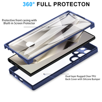 Coque Téléphone Double Face Protection Complète à 360° pour Samsung Galaxy S21 S22 S23 Plus S24 S25 Ultra avec Protecteur d'Écran Avant Transparent