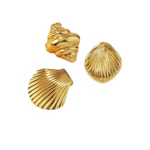 Pendientes de Concha, Estrella de Mar y Estrella de Mar Escultóricos para Mujer, de Acero Inoxidable, Geométricos Exagerados - Product Image 4